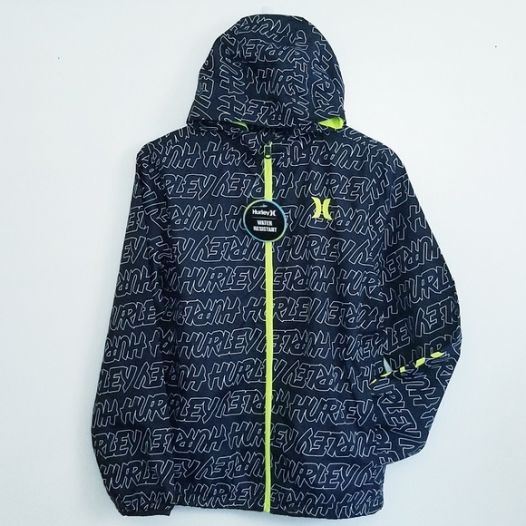 Hurley Water-Resistant Jacket Hoodie Windbreaker Jacket NEW Size XL 13-15 Years - Picture 3 of 16